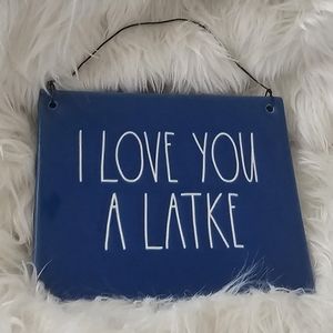 Rae Dunn - I Love You A Latke ceremic sign Hanukkah